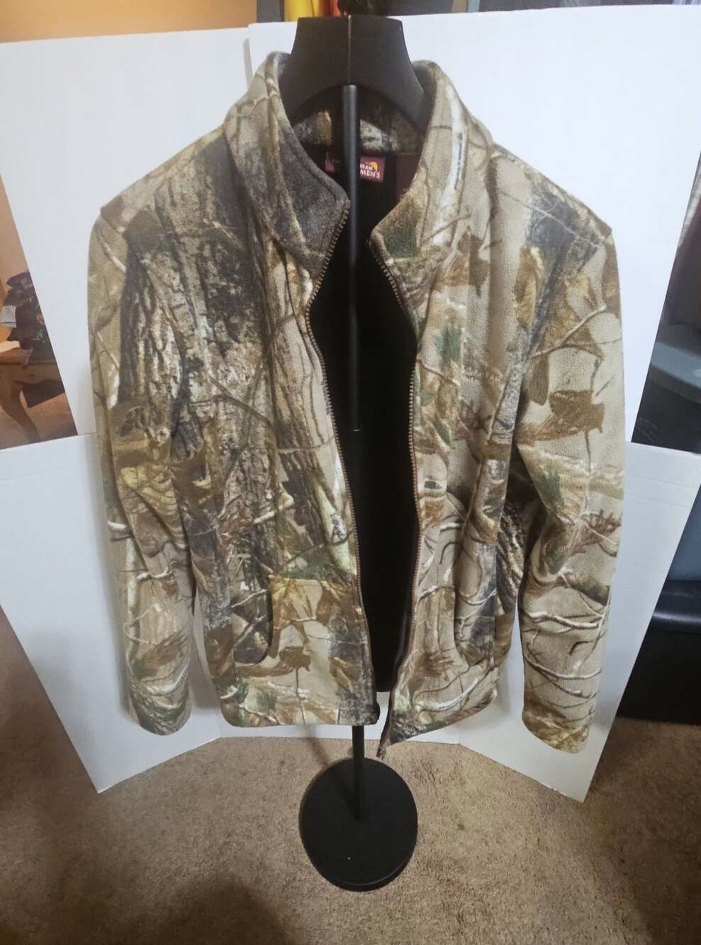 Field & Stream Camo Fleece Jacket Size Medium Zip Up Hunting